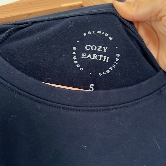 Cozy Earth Women's Brushed Bamboo Jogger Set, Navy, Small - Picture 10 of 15